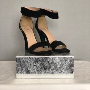 Black ankle strap heels